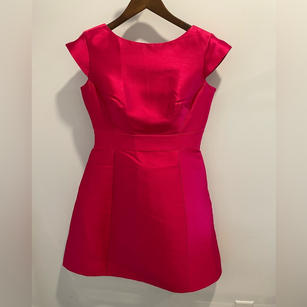 NWT- Kate Spade electric pink open back cocktail dress